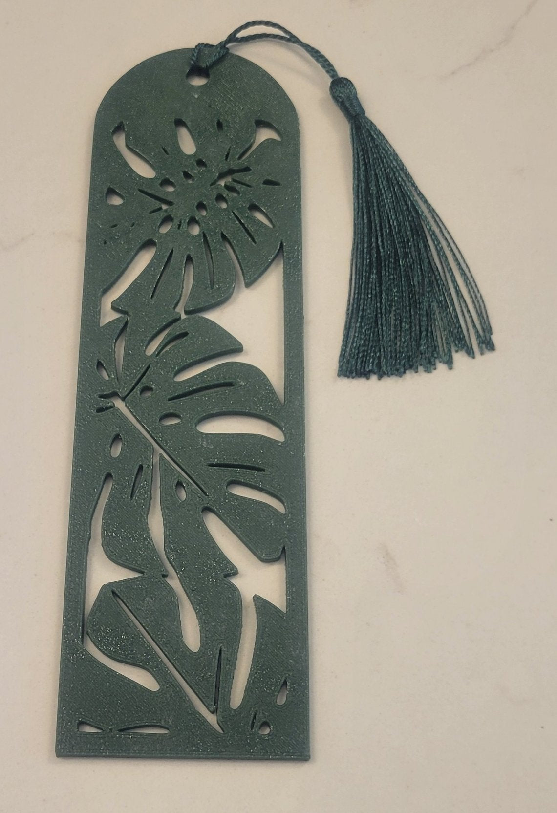 Monstera Themed 3D Printed Bookmark with Tassle