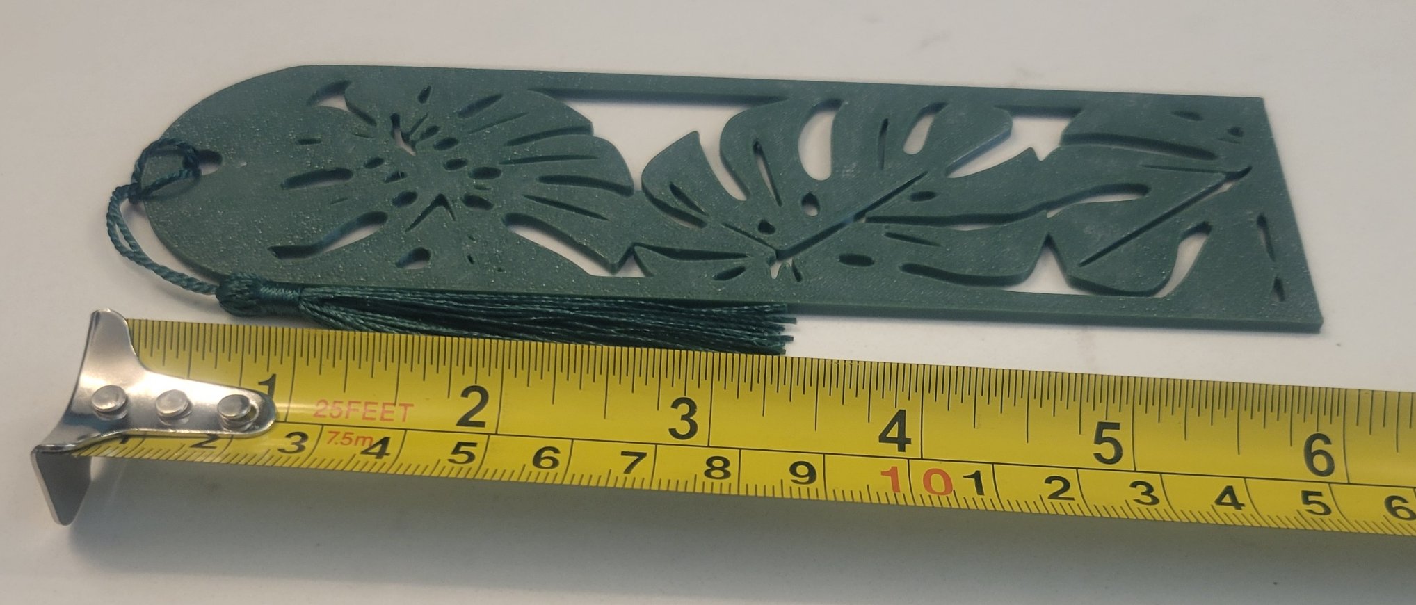 Monstera Themed 3D Printed Bookmark with Tassle