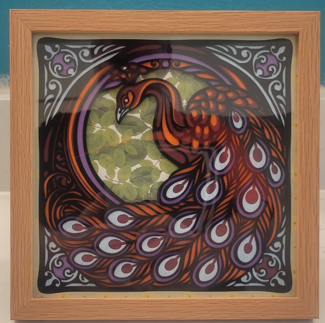 Peacock Cardinal 3D Shadow Frame