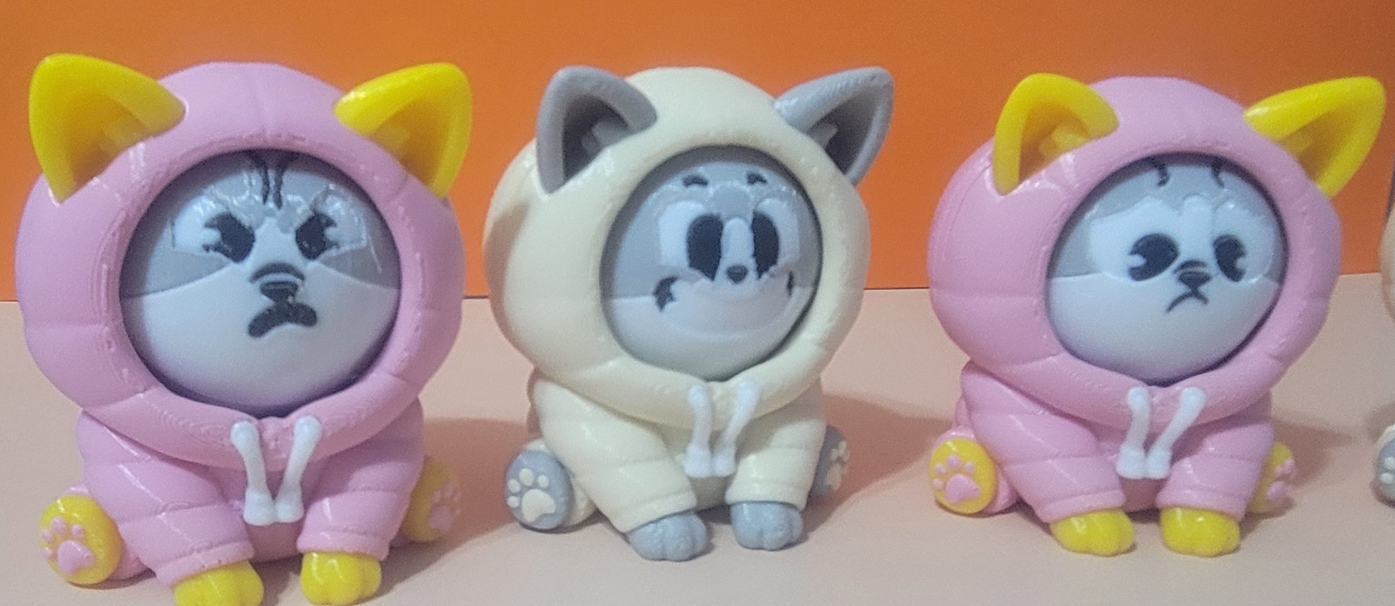 Llavero Puffy Corgi 3 Caras Cambia Moods