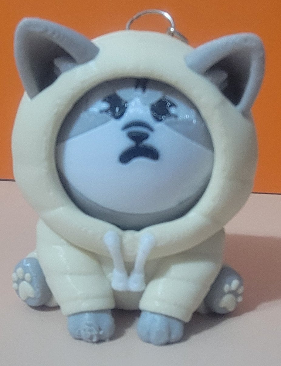 Llavero Puffy Corgi 3 Caras Cambia Moods