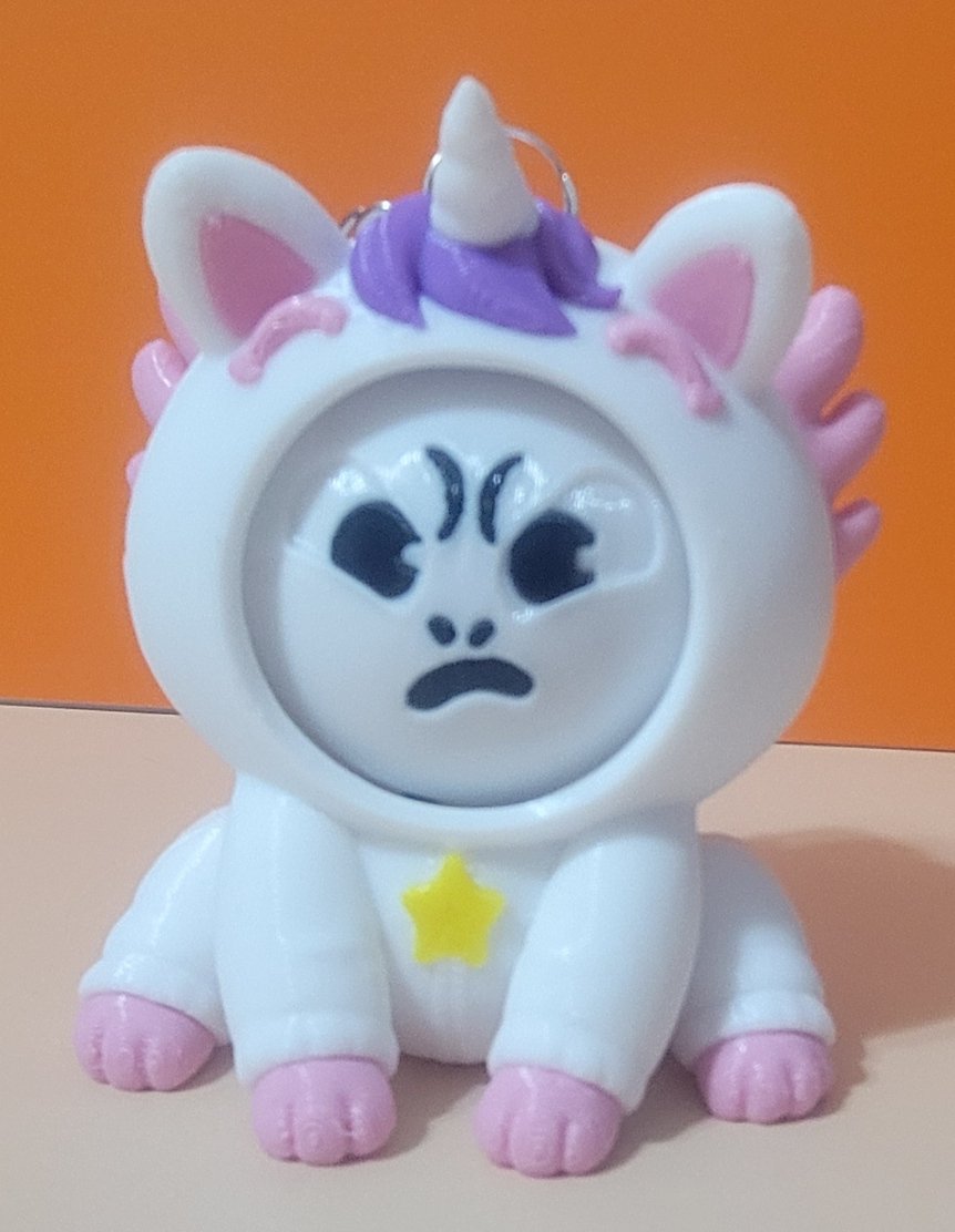 Uni Lotl 3 Faced Mood Flipper Key Chain