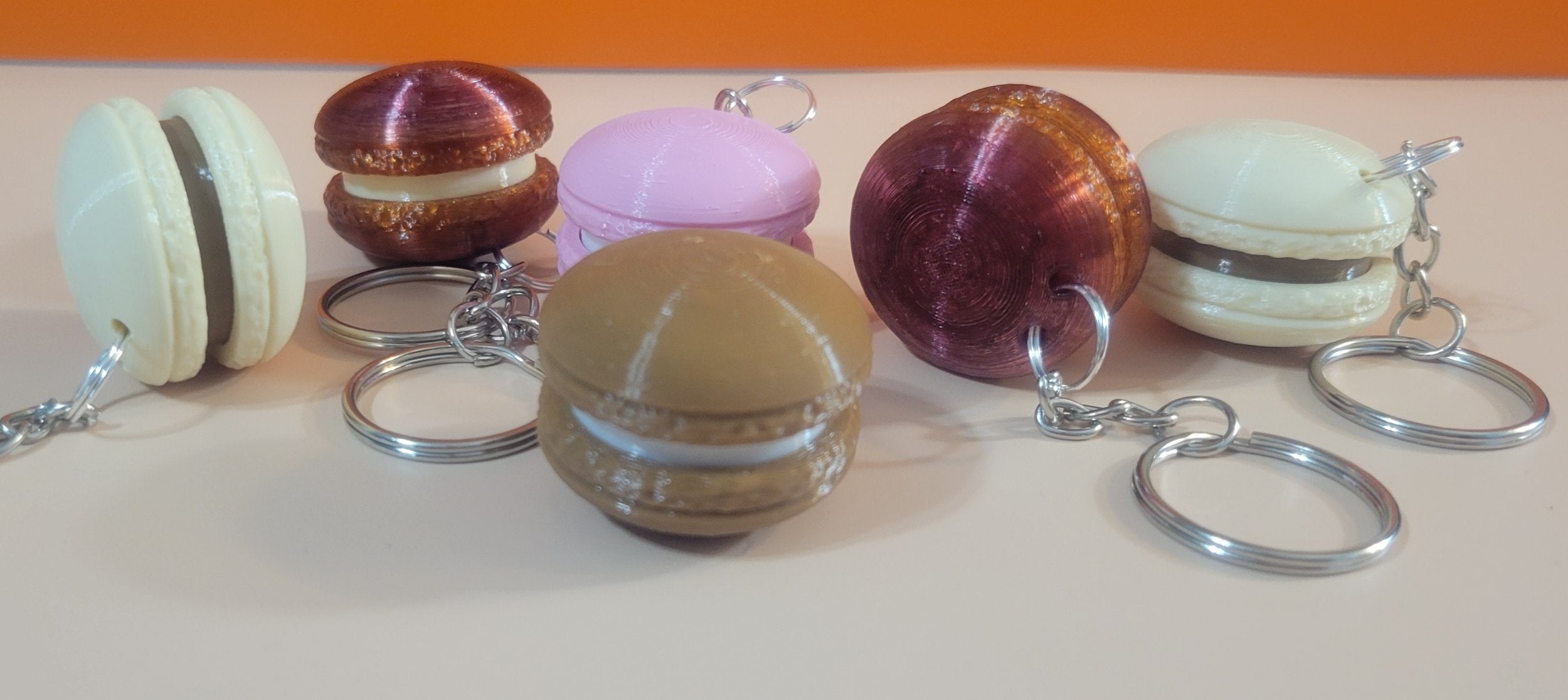 3D Printed Macaron Cliker Fidget with Keychain
