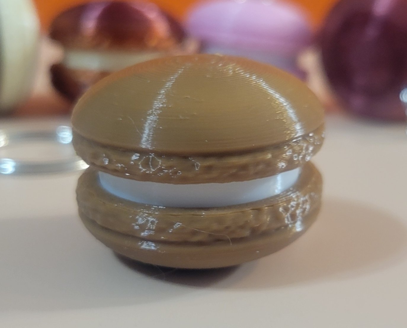 3D Printed Macaron Cliker Fidget with Keychain