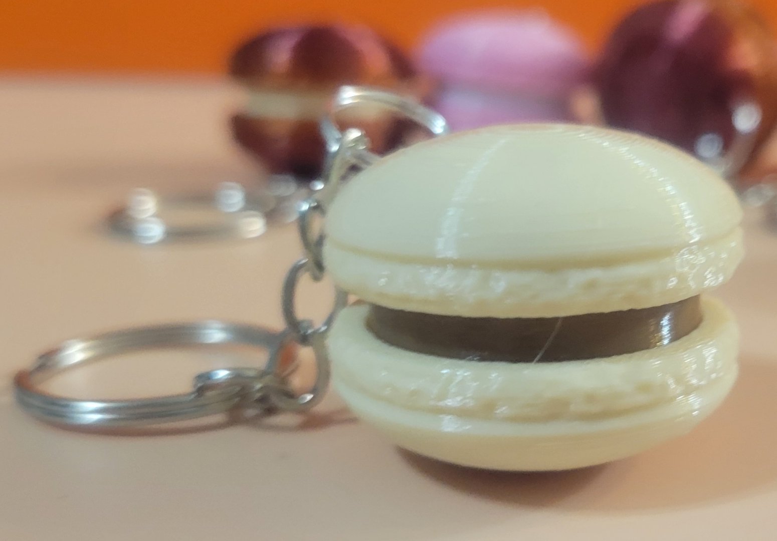3D Printed Macaron Cliker Fidget with Keychain
