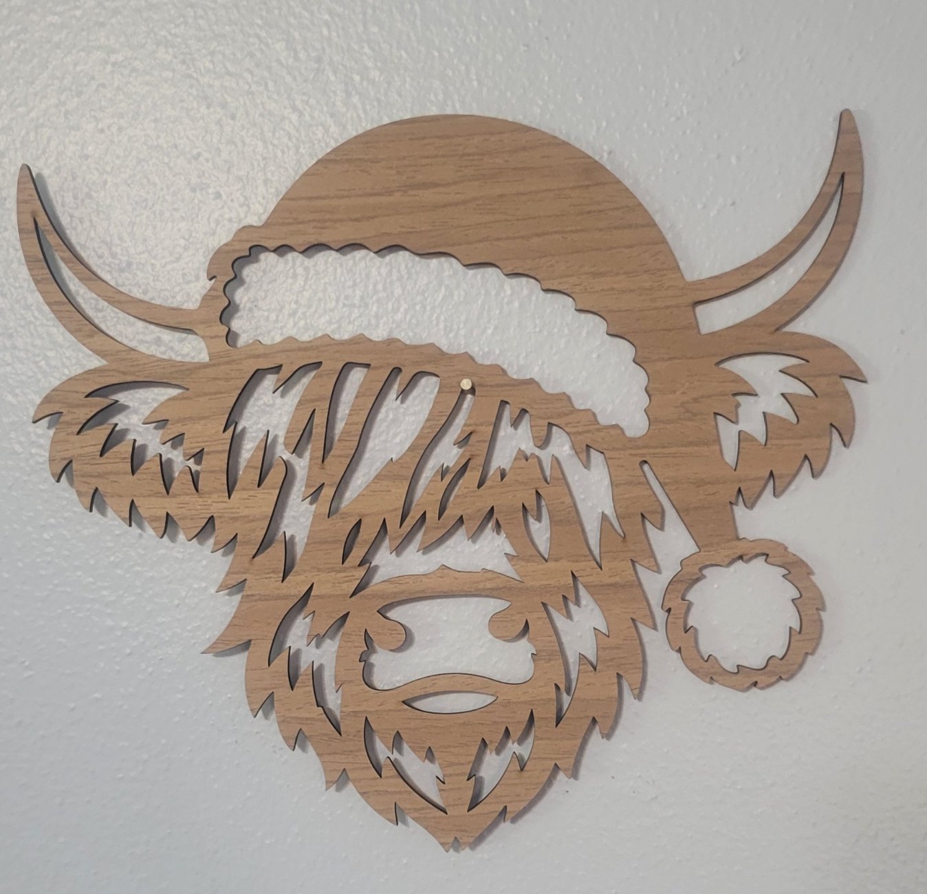 Highland Cow Santa Wall Hanging