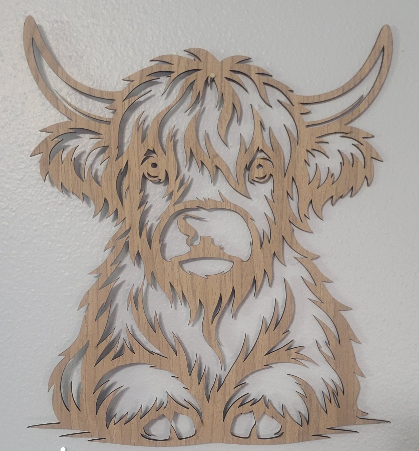 Highland Cow Wooden Wall Hanging