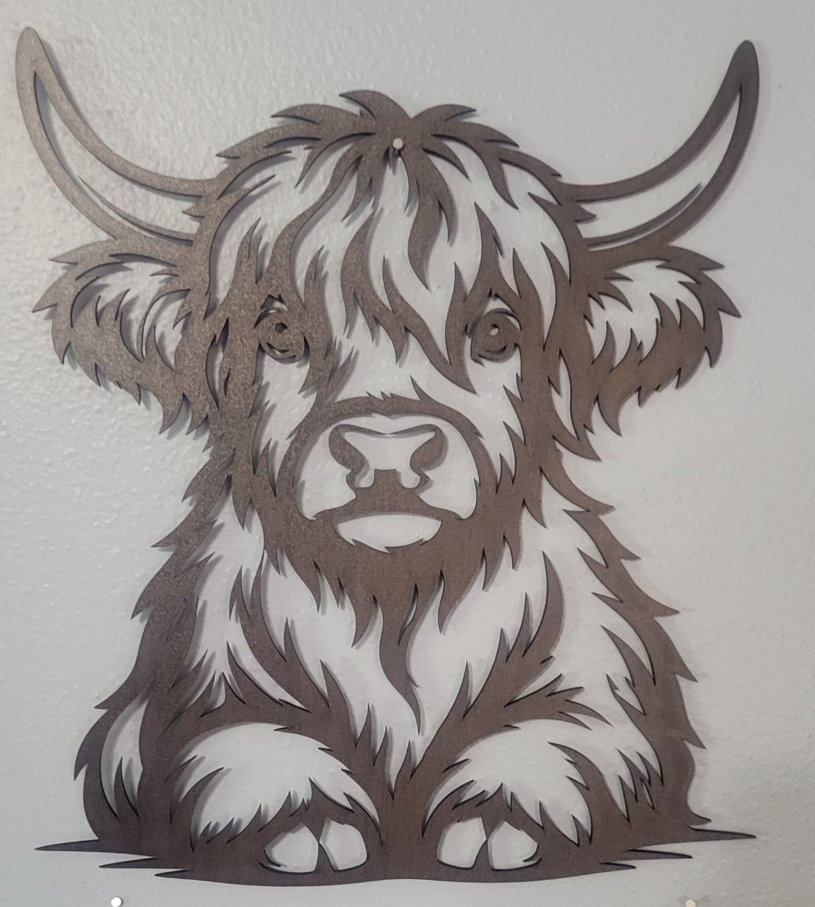 Highland Cow Wooden Wall Hanging