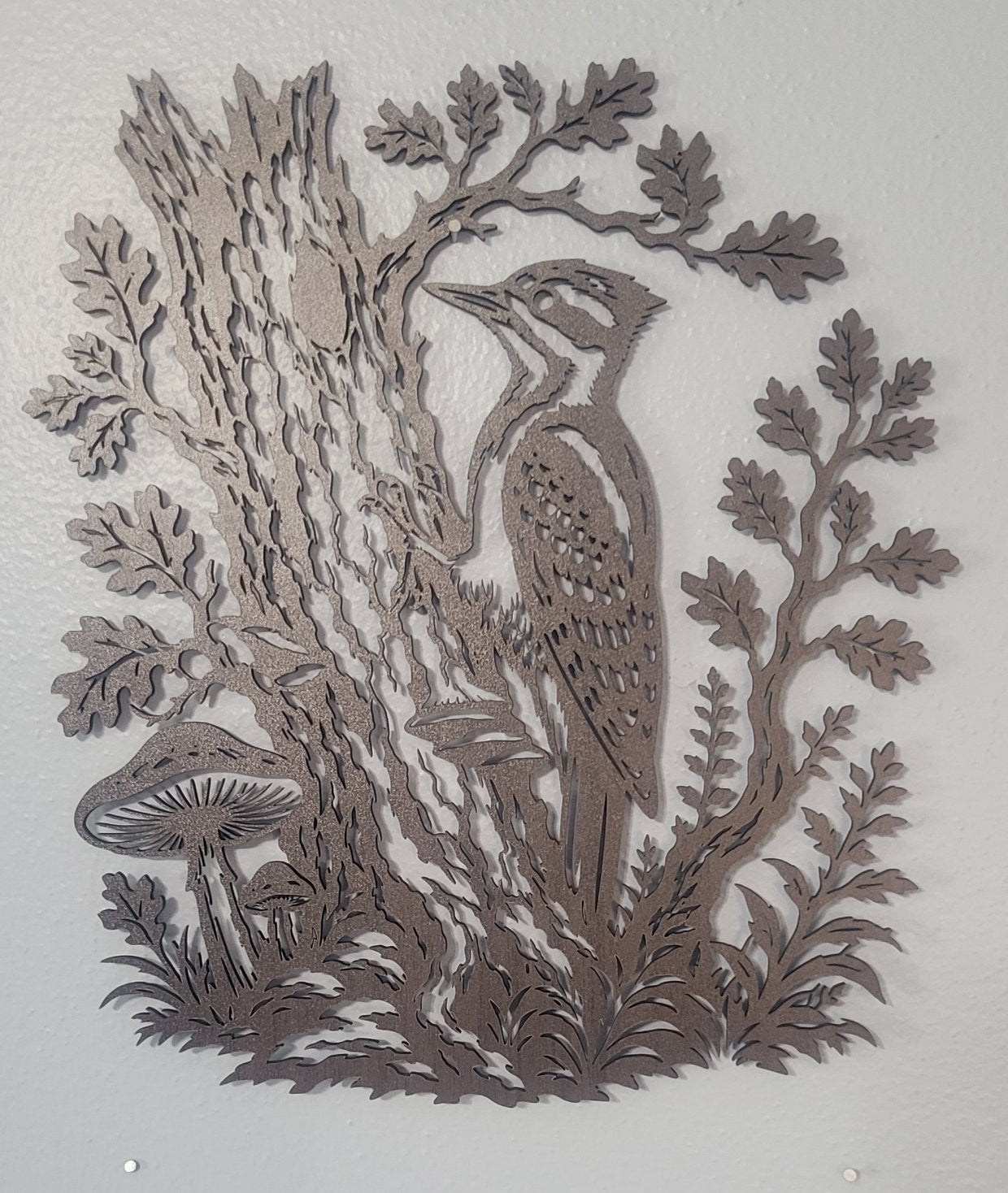 Wooden Laser Cut Woodpecker Wall Hanging
