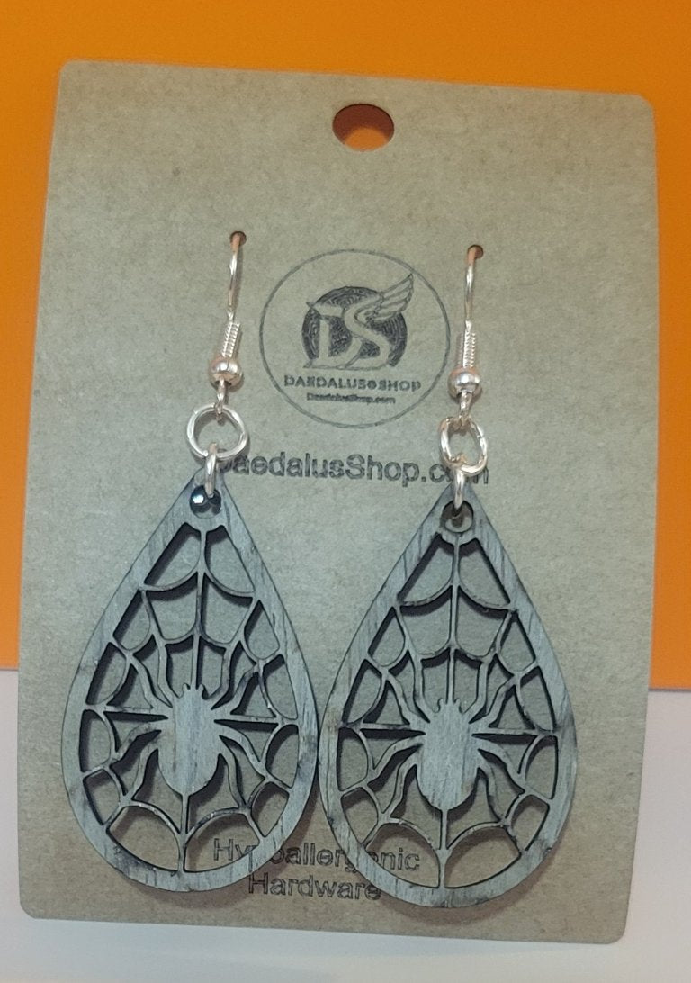 Spider Web and Spider Earrings - 24mm x 40mm
