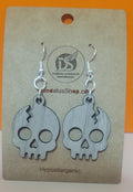 Laser Cut Broken Skull Earrings - 23mm x 31mm