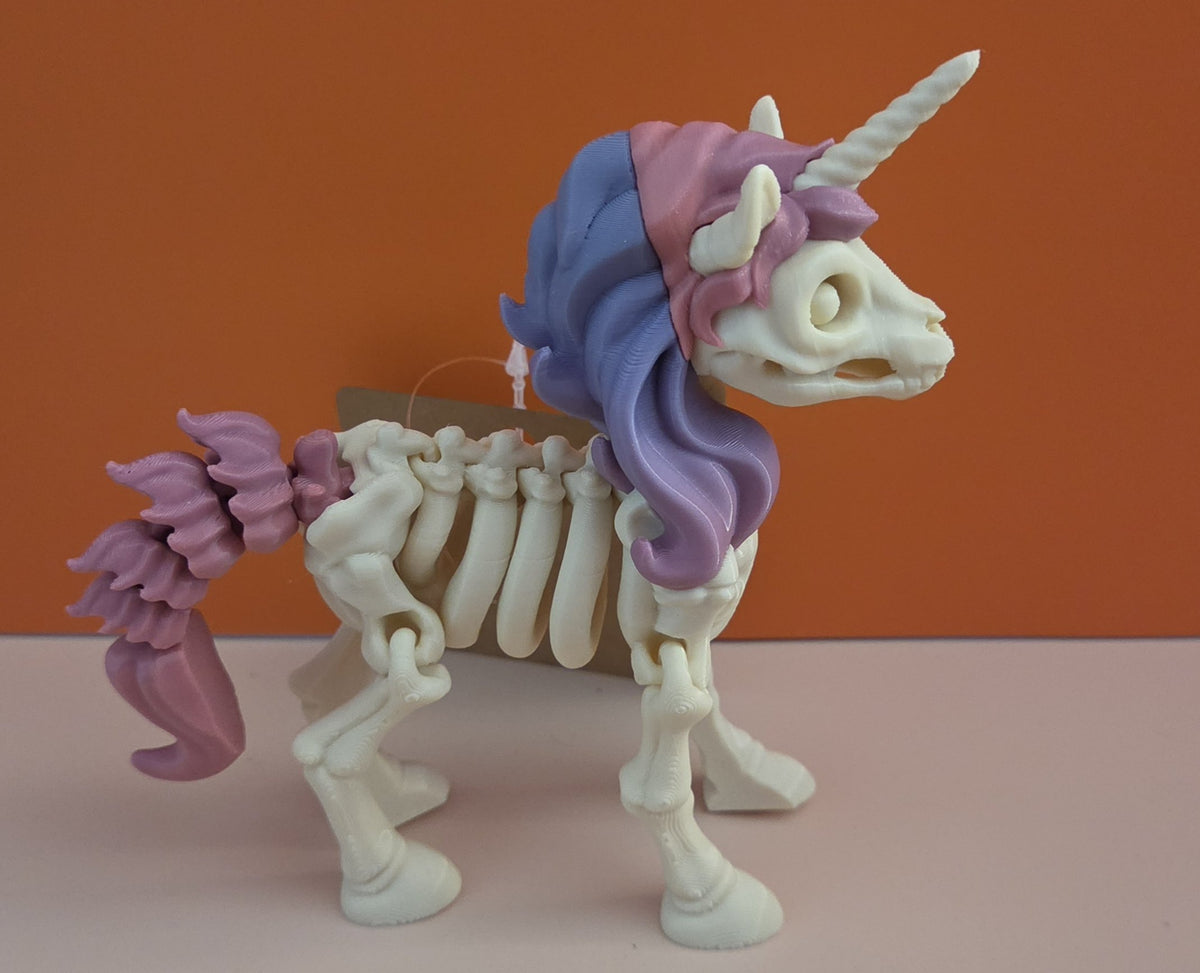 Unicorn Skeleton 3D Printed Articulated Toy