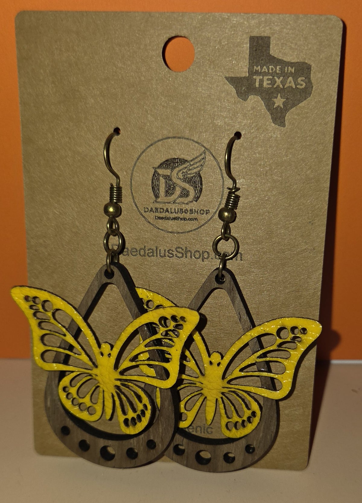 Two Layer Butterfly Dangle Earrings