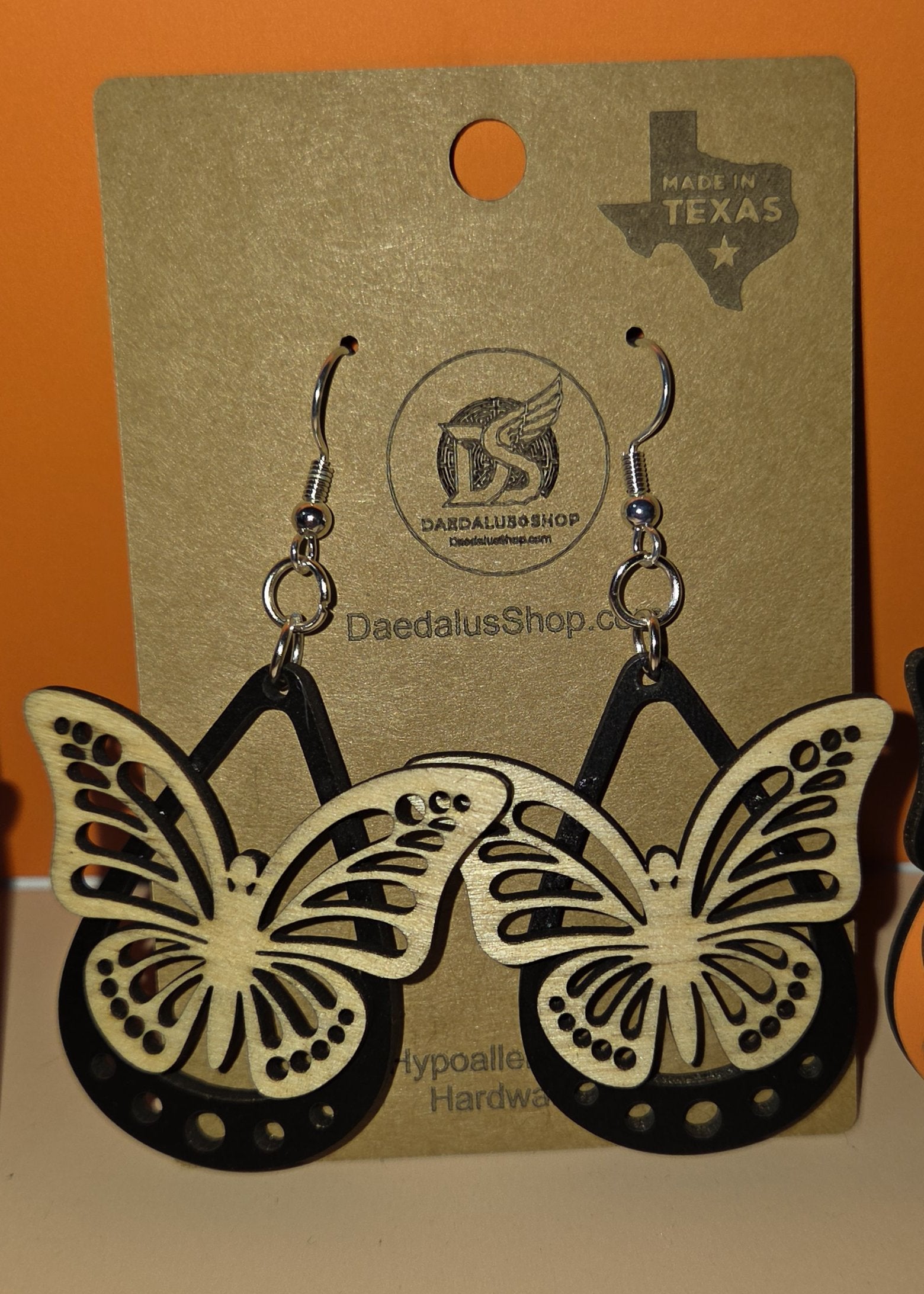 Two Layer Butterfly Dangle Earrings