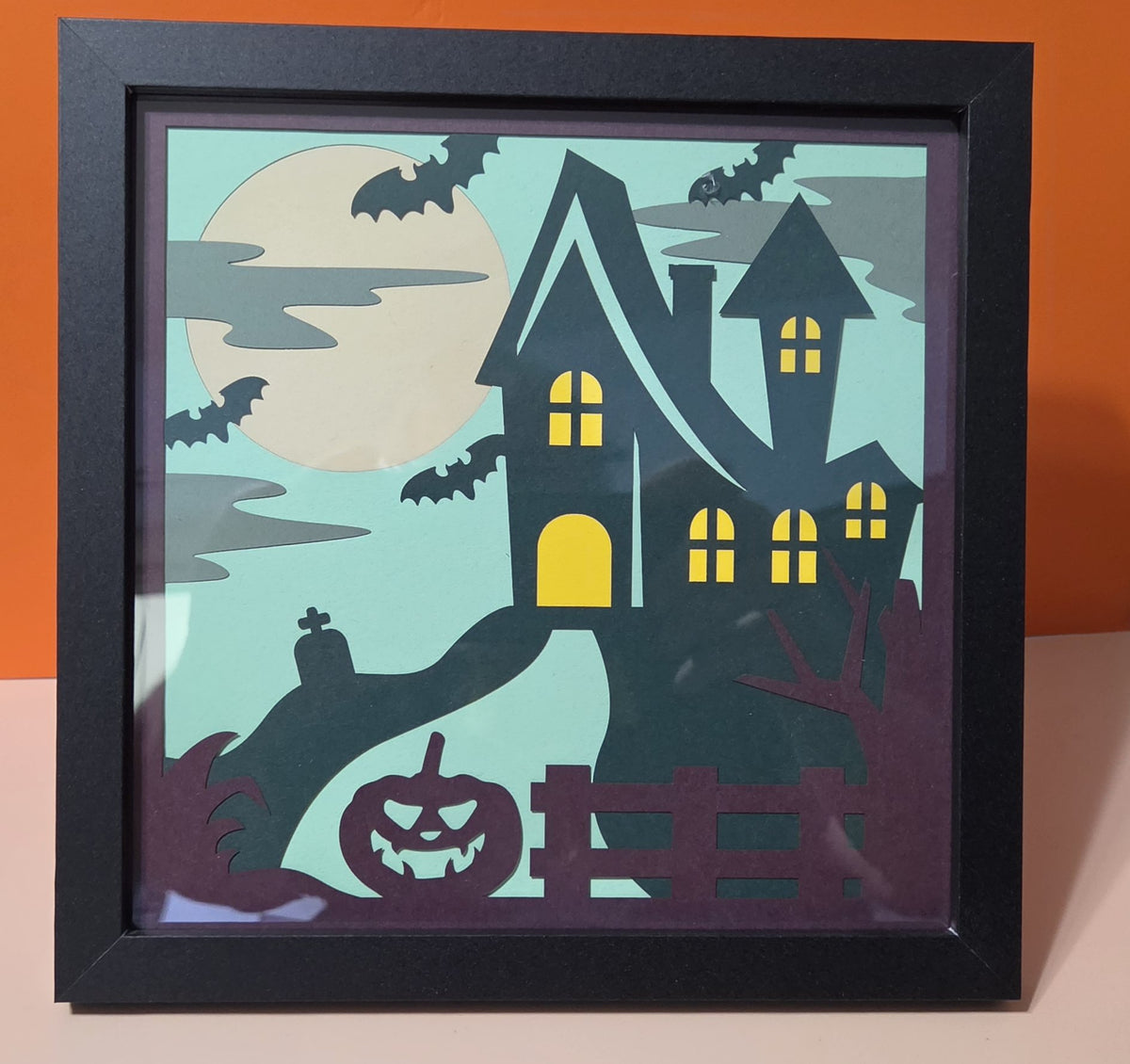 Haunted House Halloween 3D Shadow Frame
