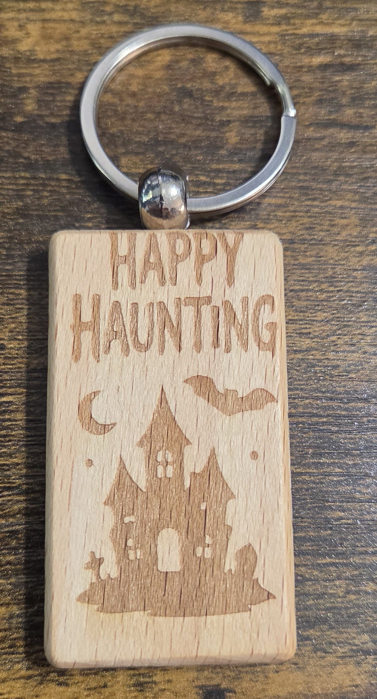 Wooden Halloween Keychain