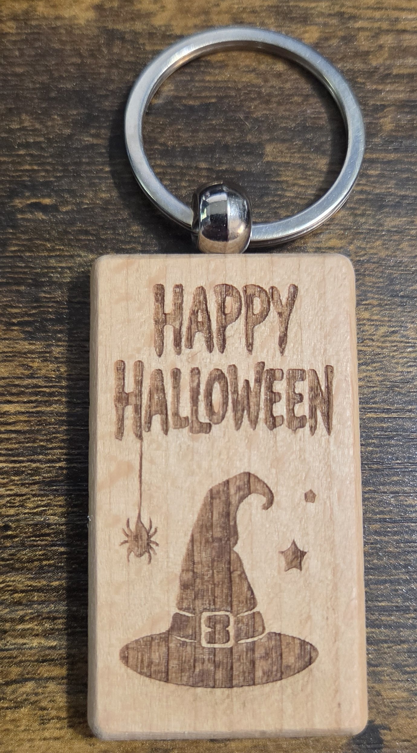 Wooden Halloween Keychain