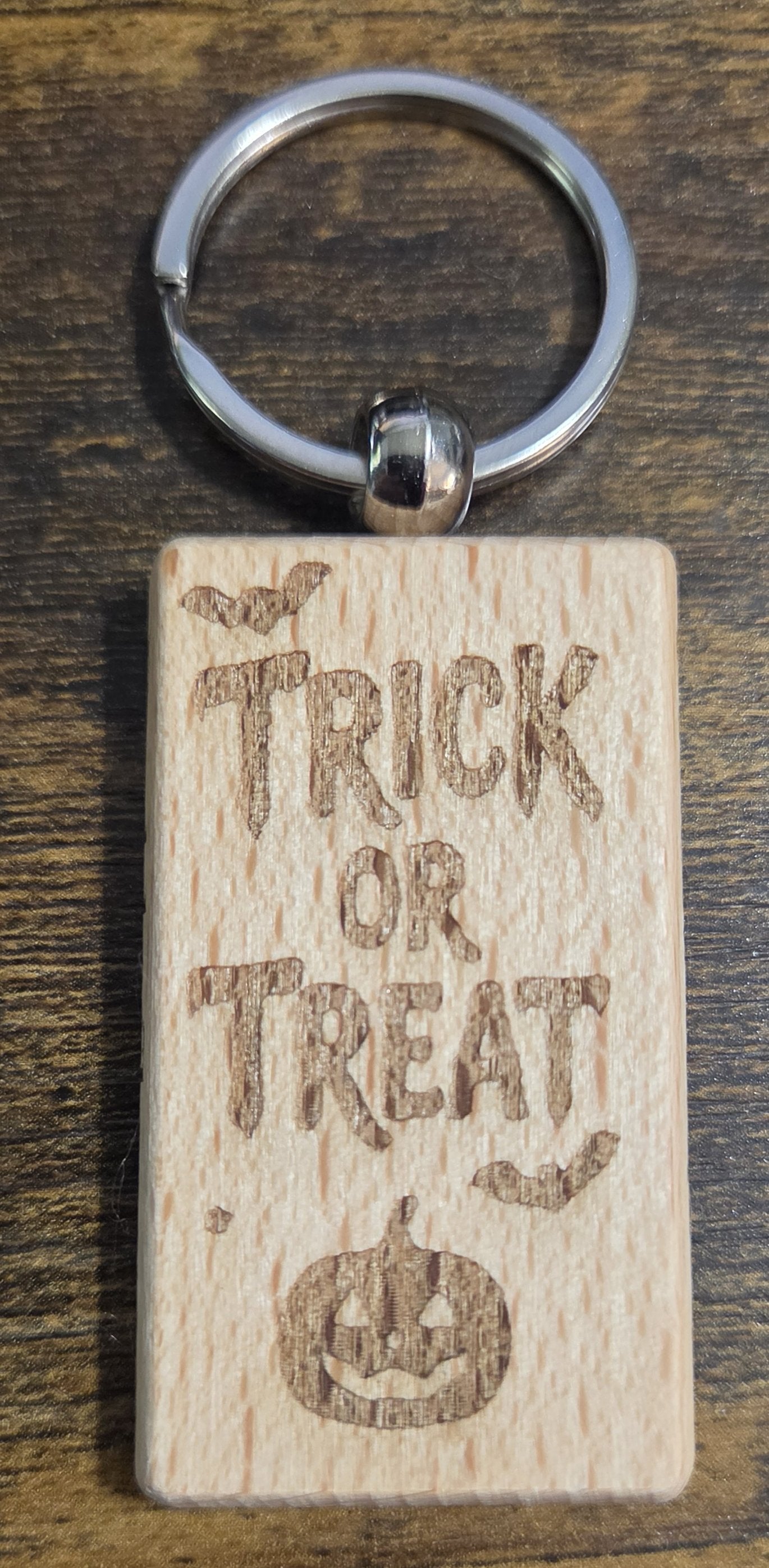 Wooden Halloween Keychain