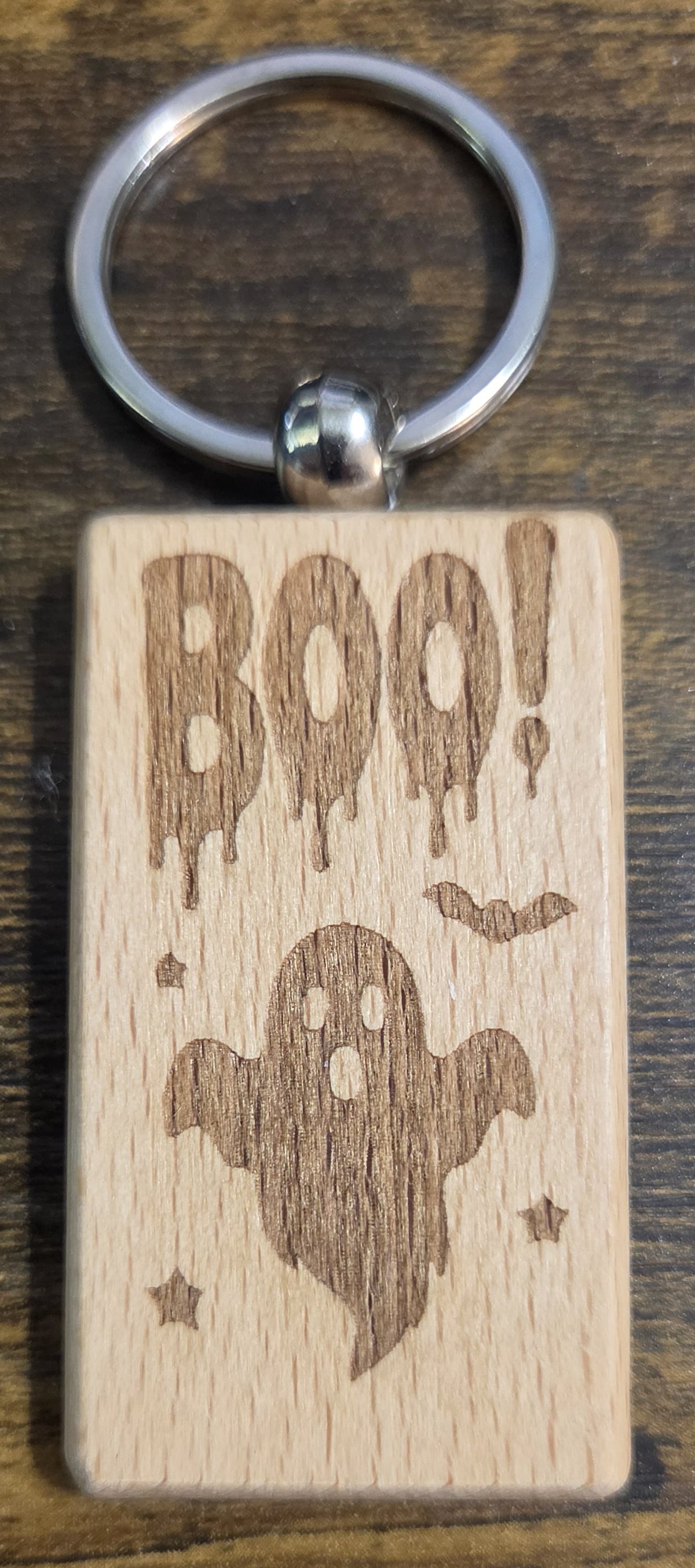 Wooden Halloween Keychain