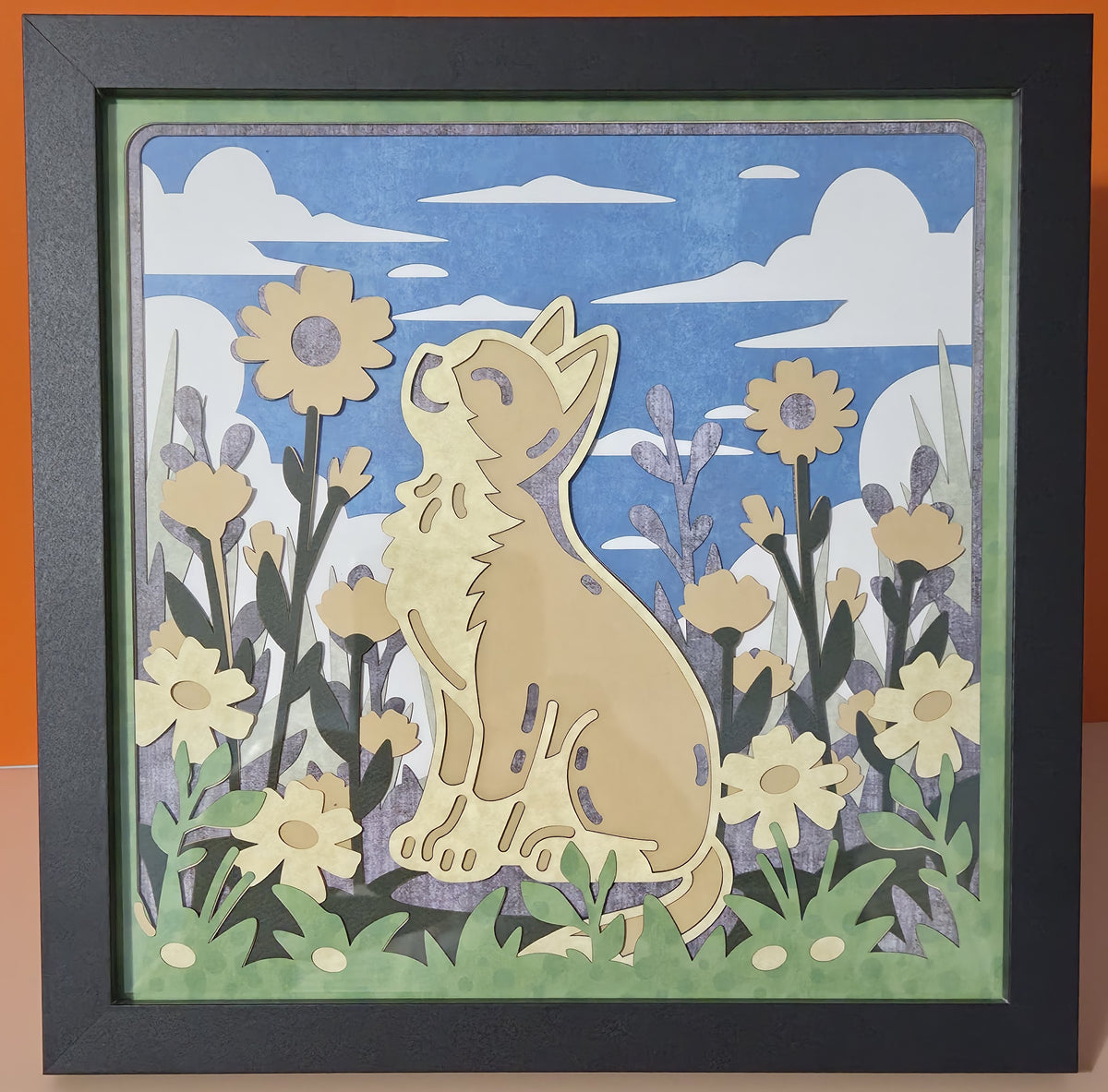 Cats and Flowers 3D Shadow Frame