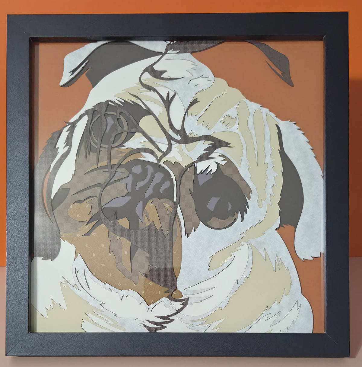 Cute Pug 3D Shadow Frame
