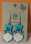 Gnome with Holly  Hat Earrings