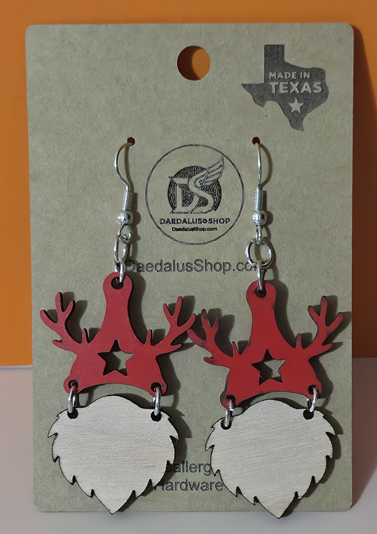 Gnome with Reindeer Hat Earrings