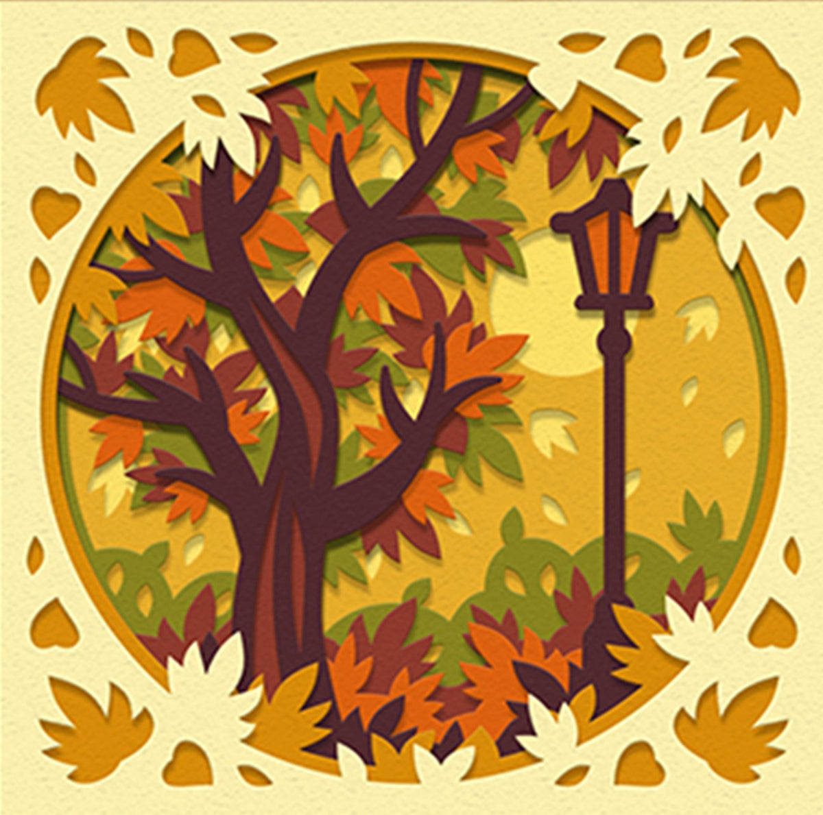 Maple Tree Autumn 3D Shadow Frame