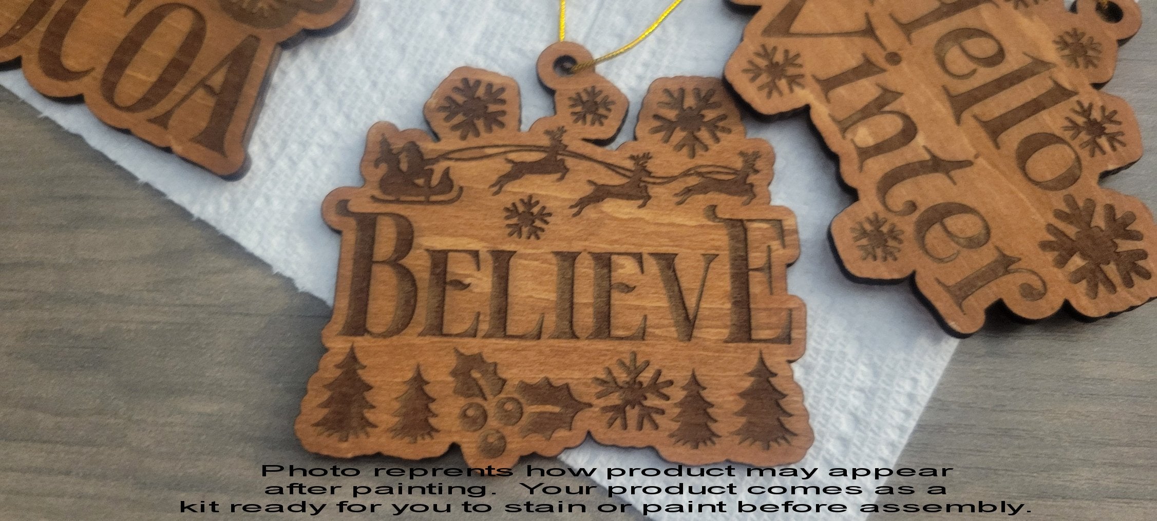Wooden Christmas Quote Ornaments