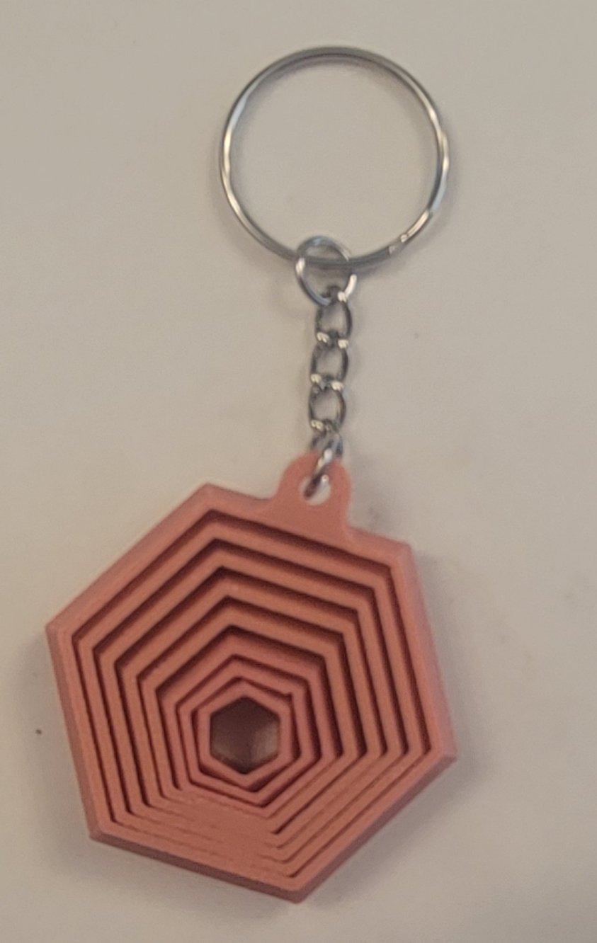 3D Printed Hexagon Fidget Keychain