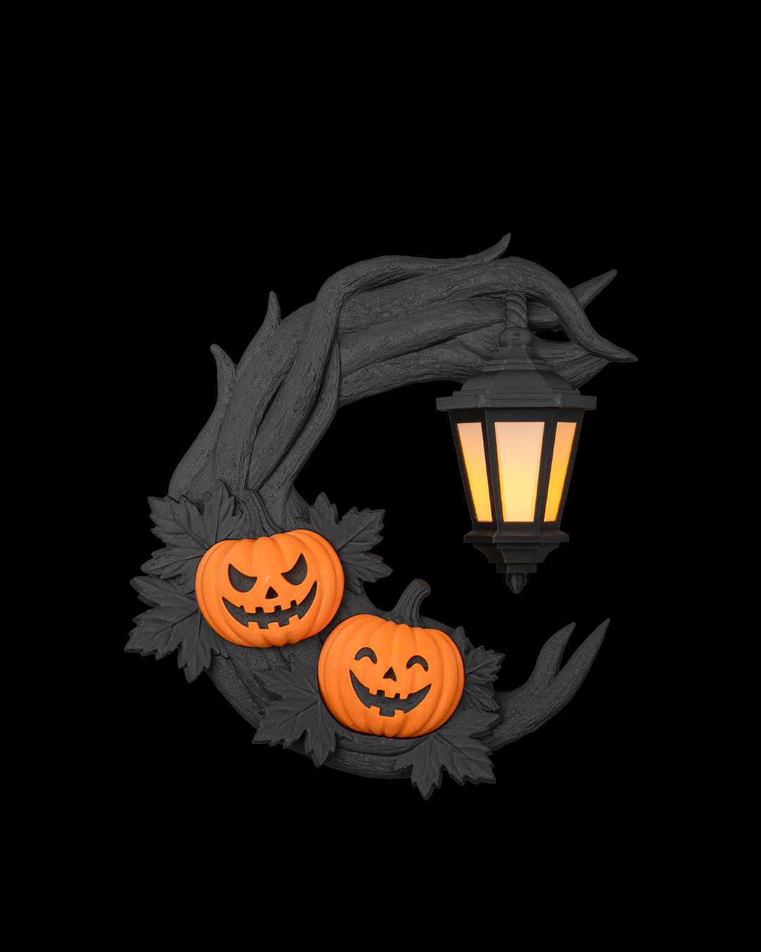 Crescent Halloween Lantern 3D Printed