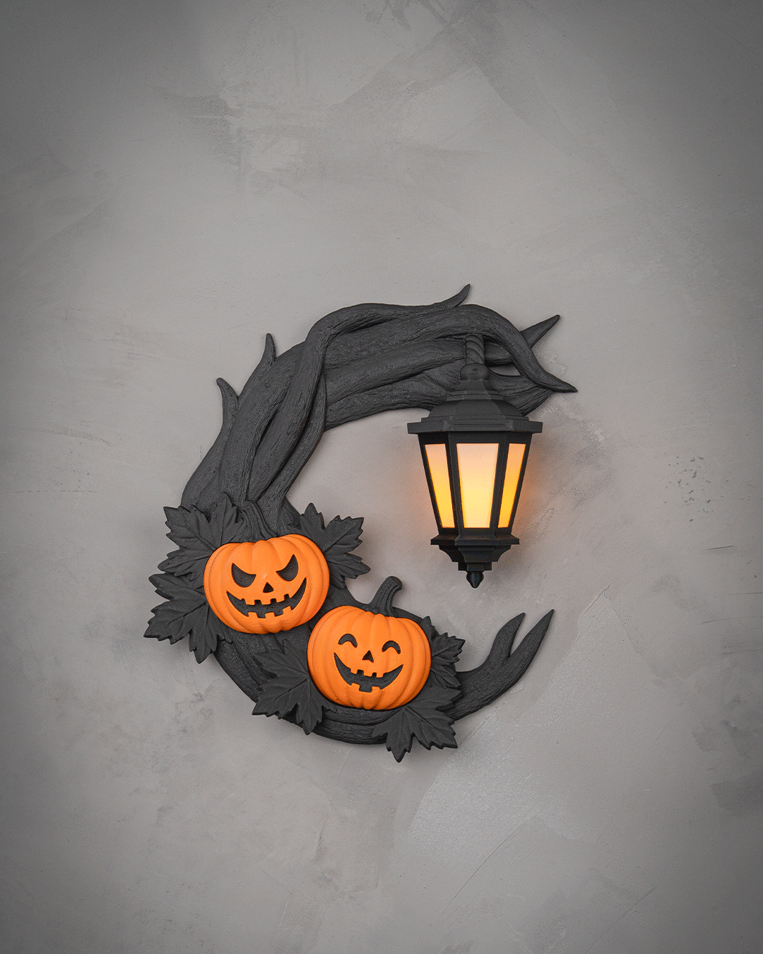 Crescent Halloween Lantern 3D Printed