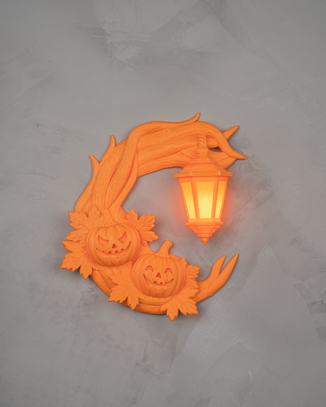 Crescent Halloween Lantern 3D Printed