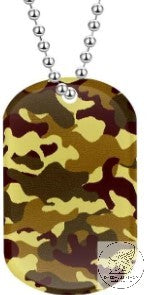 Custom Engraved Geo Trackable Dog Tag with Travel Bug Logo - Rectangular