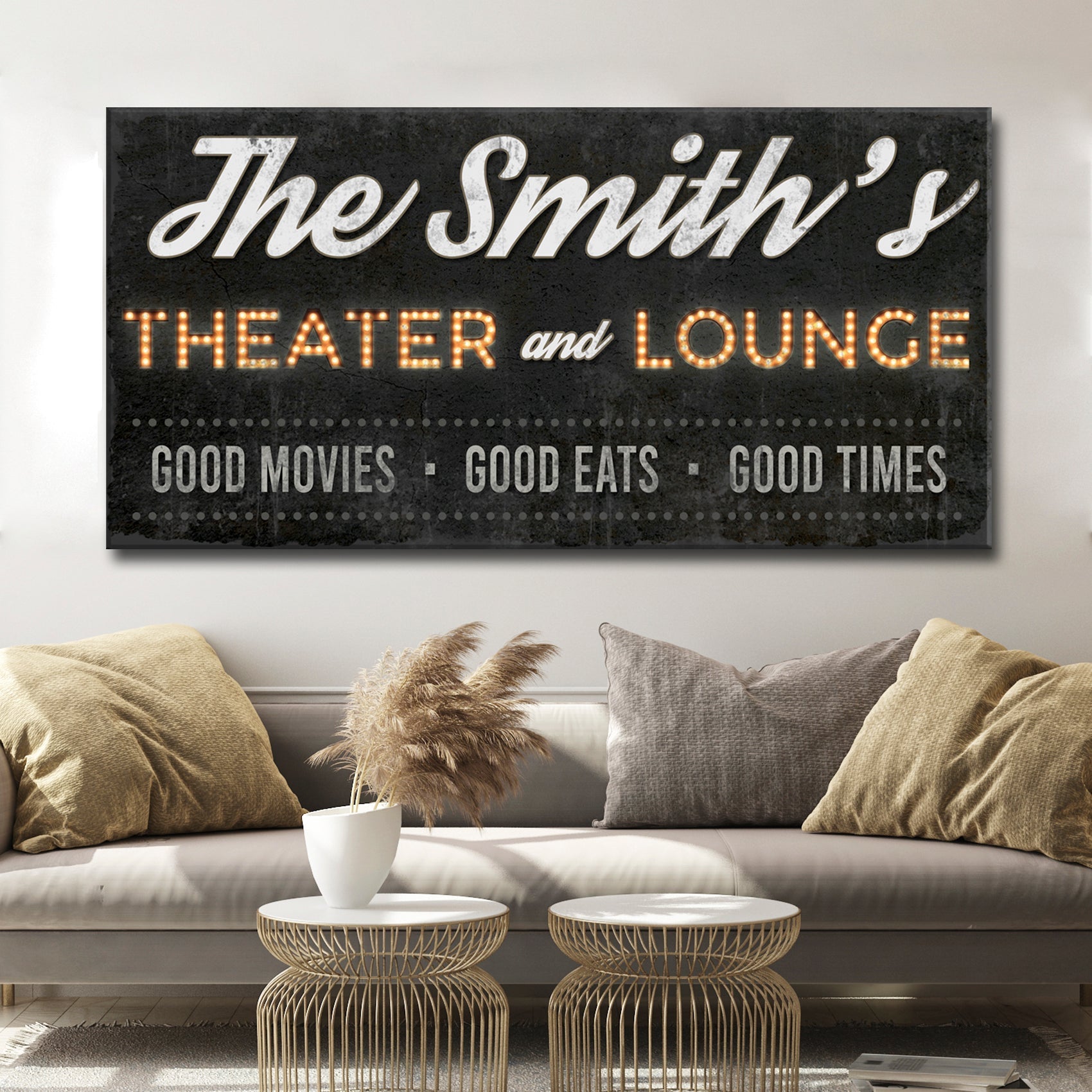 Canvas Family Theater and Lounge Sign III