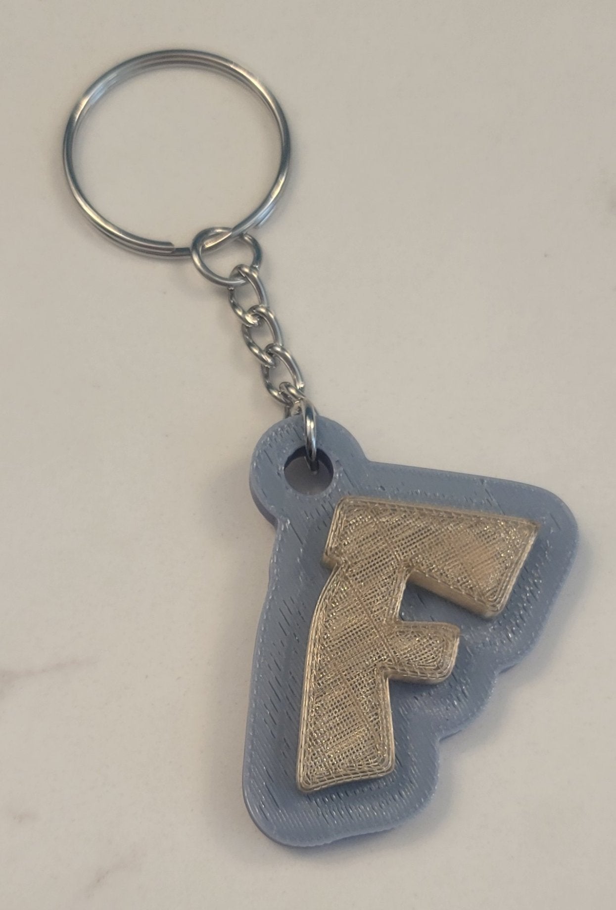3D Printed Graffiti Style Raised Keychain - Two Colors