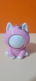 Hoodie Cat 3 Faced Mood Flipper Key Chain