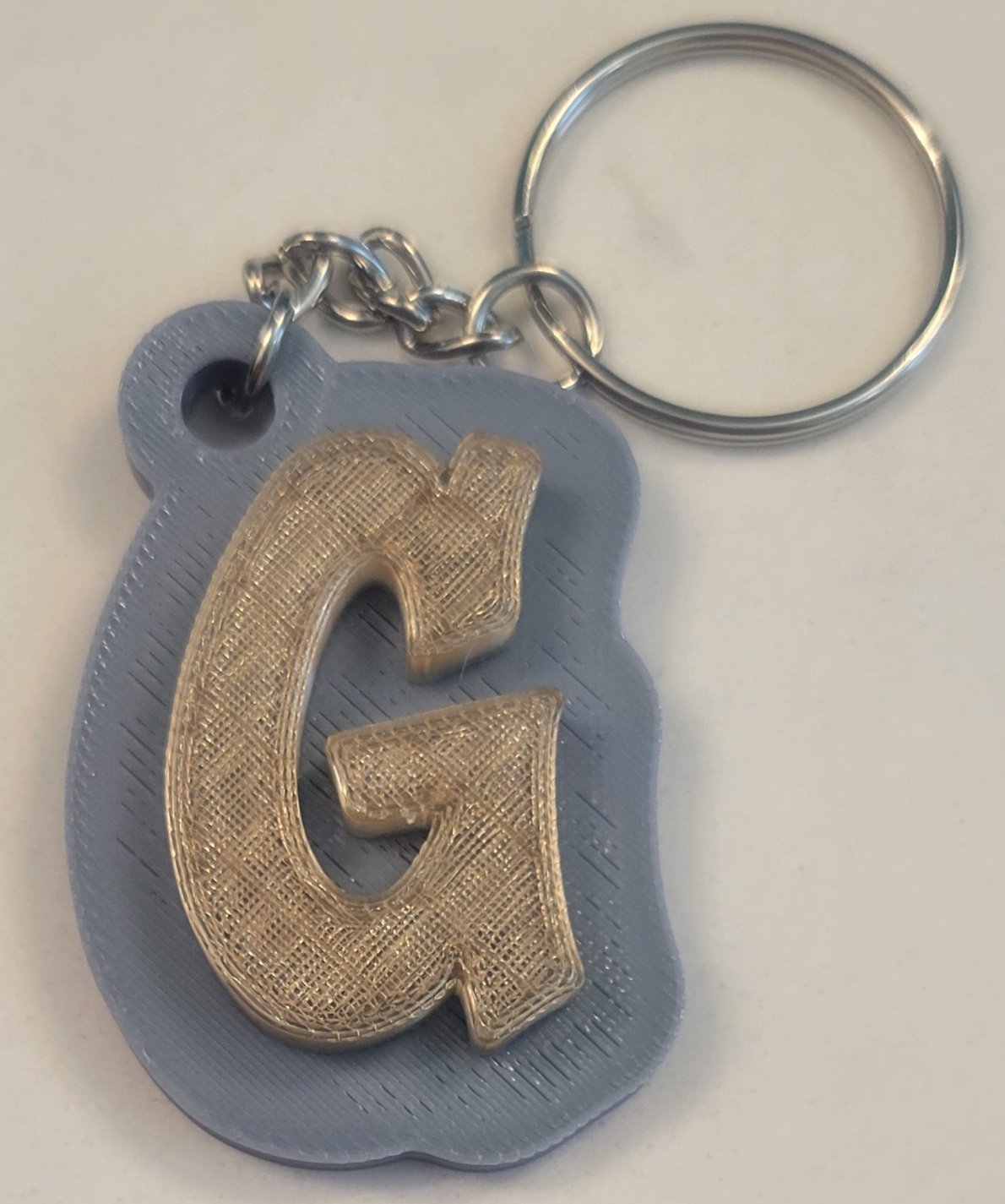 3D Printed Graffiti Style Raised Keychain - Two Colors