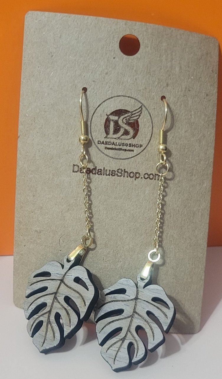 Pendientes de nuez de hoja - 28mm x 25mm