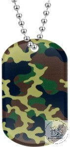 Custom Engraved Geo Trackable Dog Tag with Travel Bug Logo - Rectangular