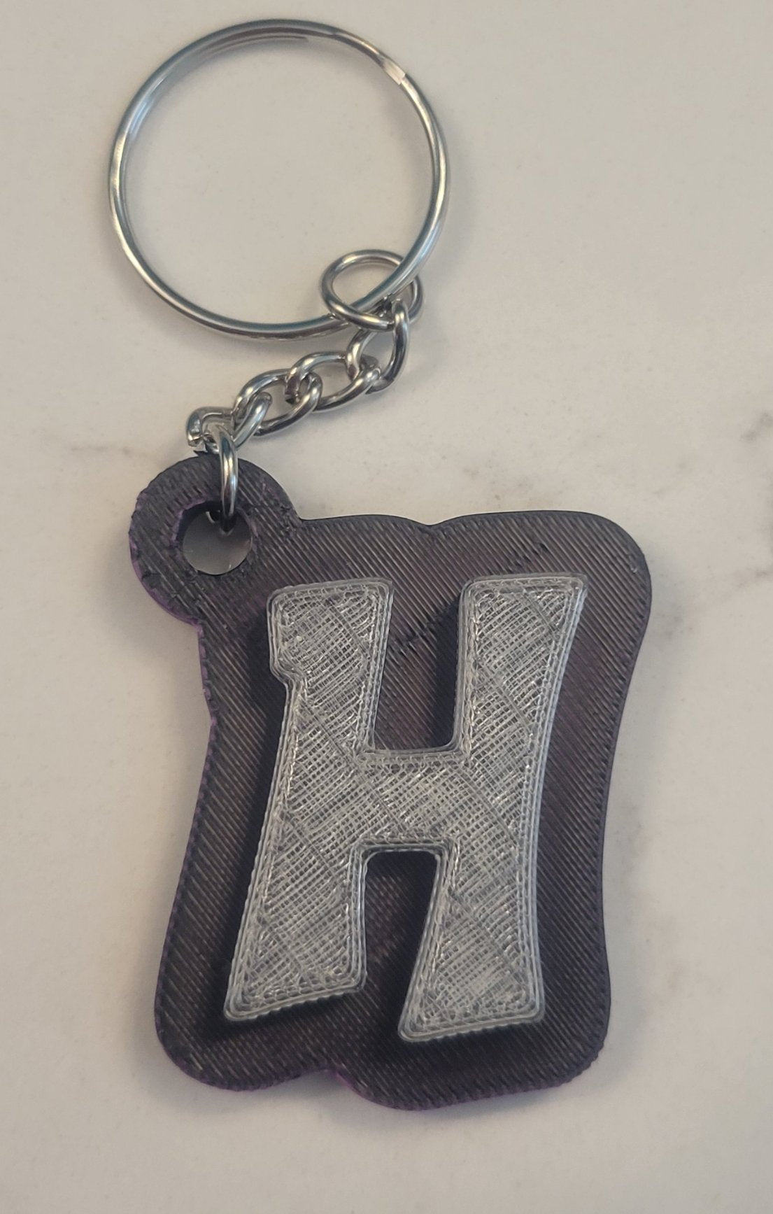 3D Printed Graffiti Style Raised Keychain - Two Colors