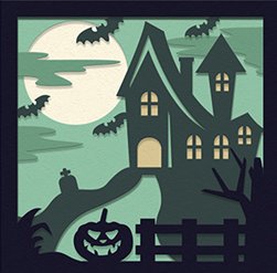 Haunted House Halloween 3D Shadow Frame