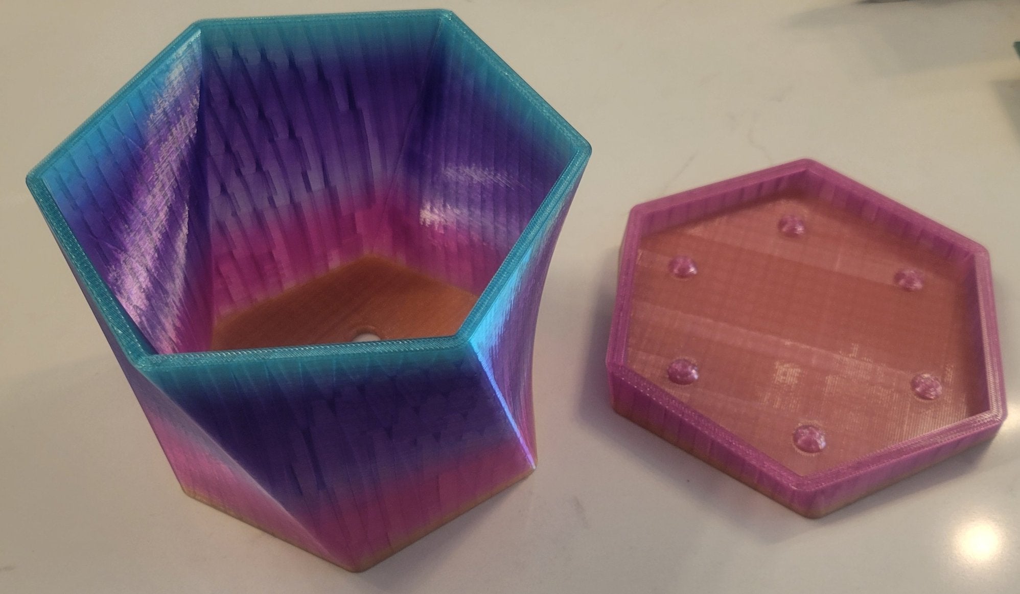 Hexagonal Twisted 3D Printed Pot