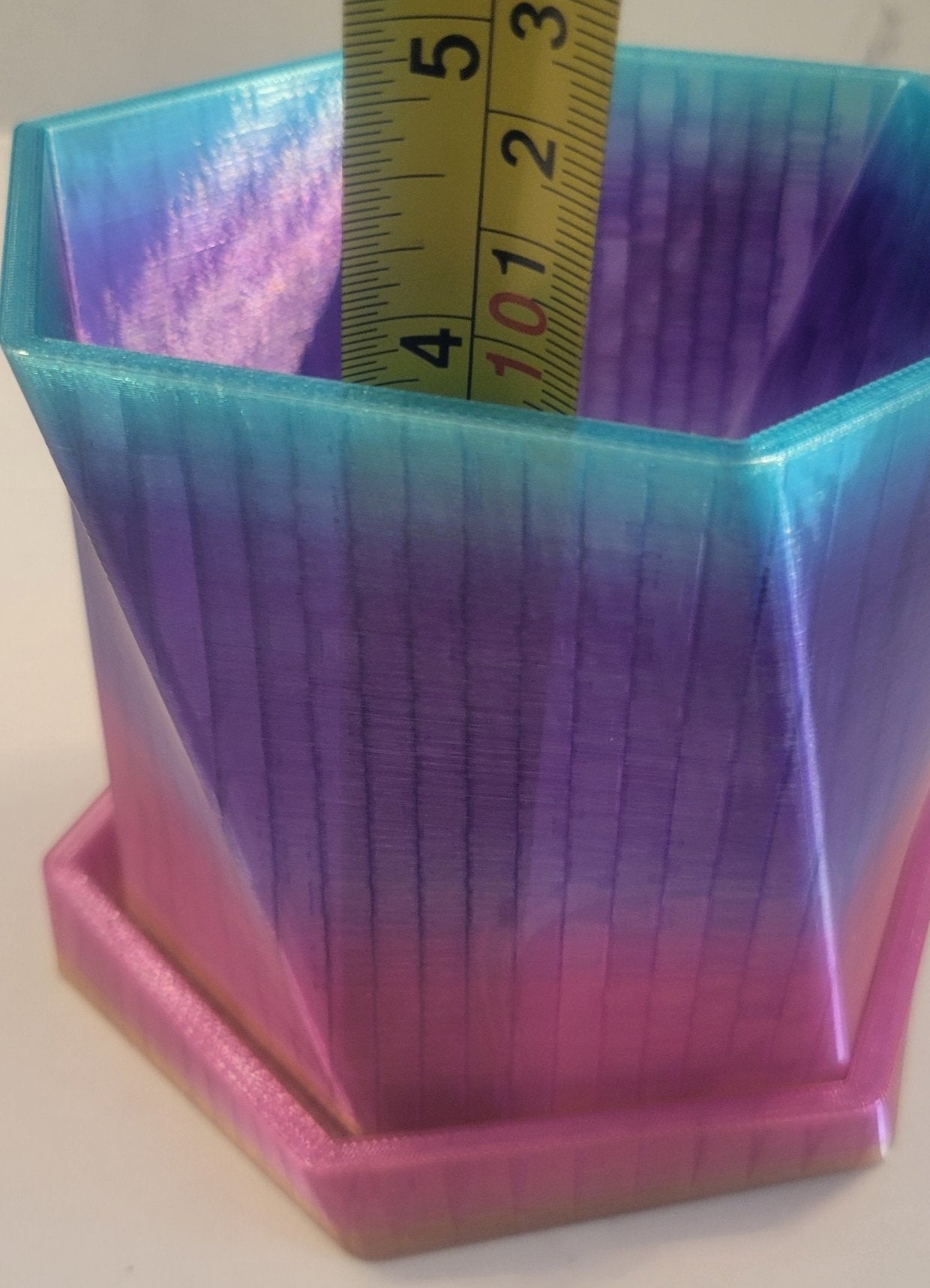 Hexagonal Twisted 3D Printed Pot