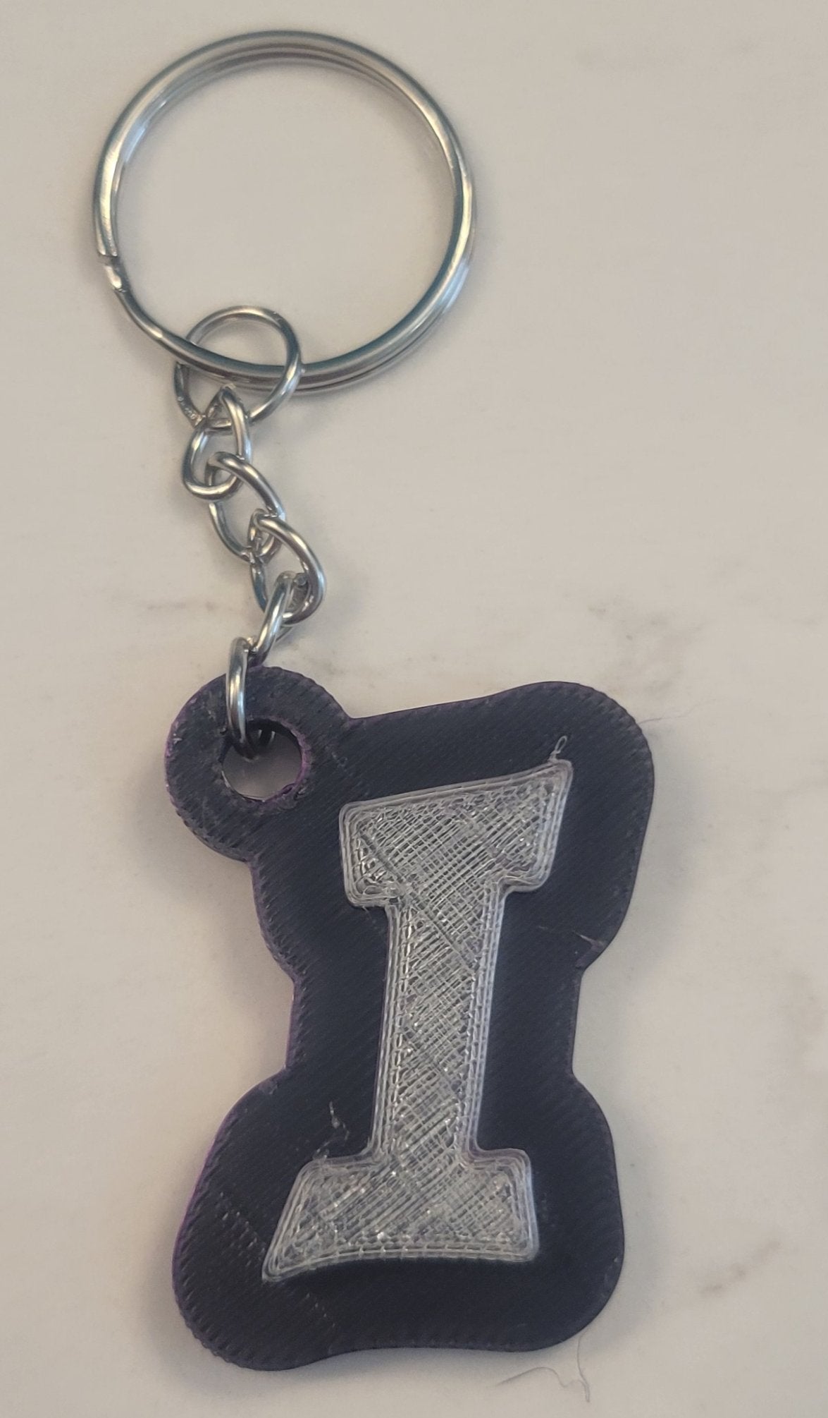 3D Printed Graffiti Style Raised Keychain - Two Colors