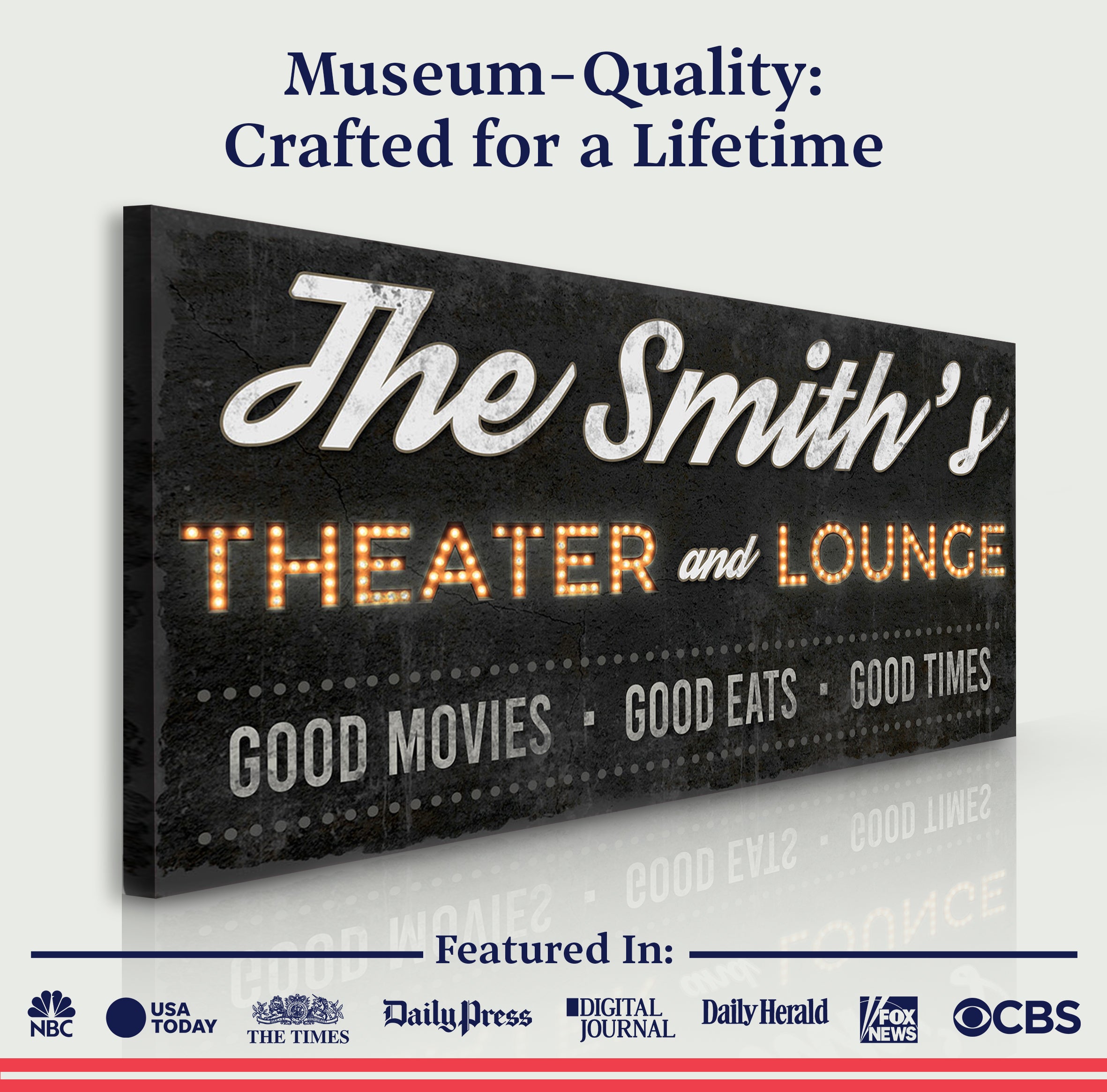 Canvas Family Theater and Lounge Sign III