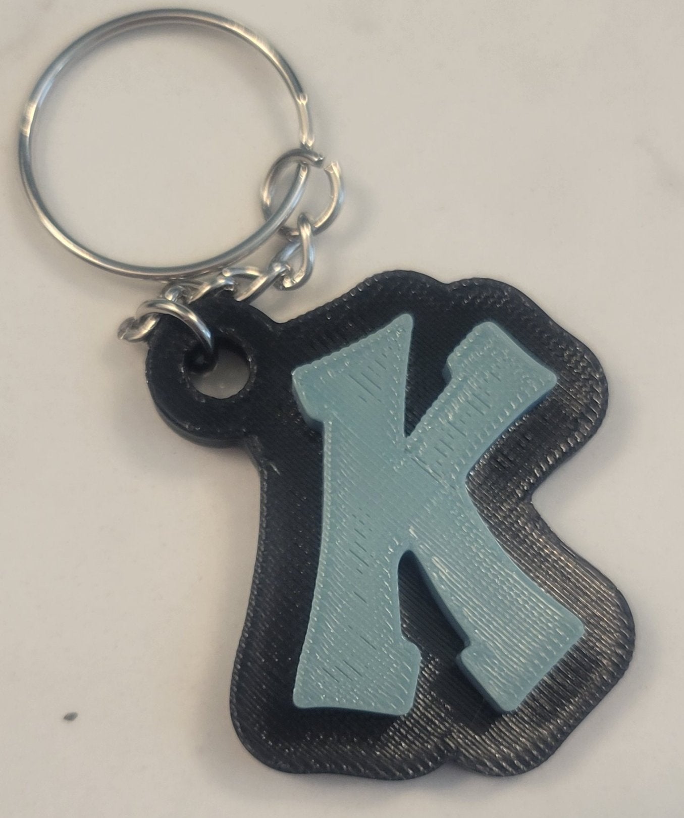 3D Printed Graffiti Style Raised Keychain - Two Colors
