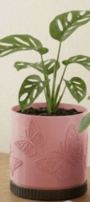 Butterfly Theme Plant Pot with Drip Tray - 3D Printed - 3 Sizes