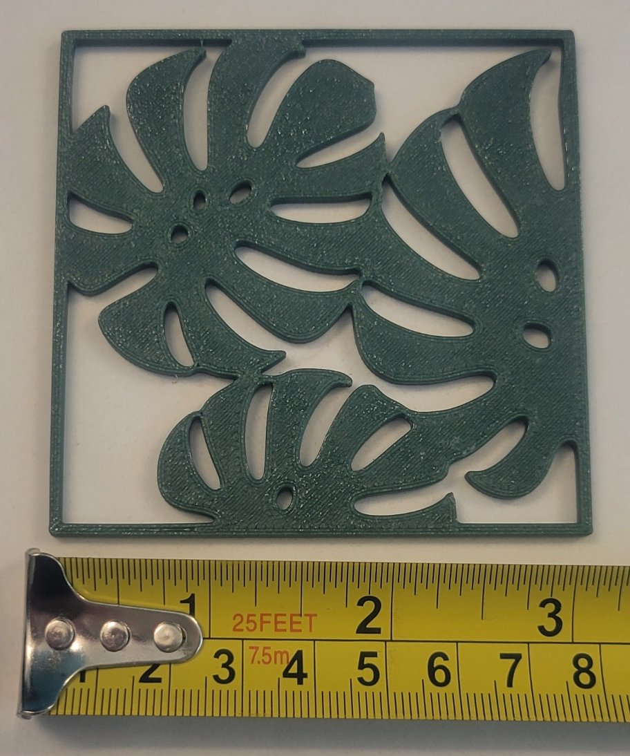 Monstera Themed 3D Printed Coaster Set of 4