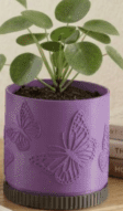 Butterfly Theme Plant Pot with Drip Tray - 3D Printed - 3 Sizes